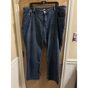 Riders By Lee Denim Blue Jeans Straight Leg Flare Plus Size 22W Women's Stretch